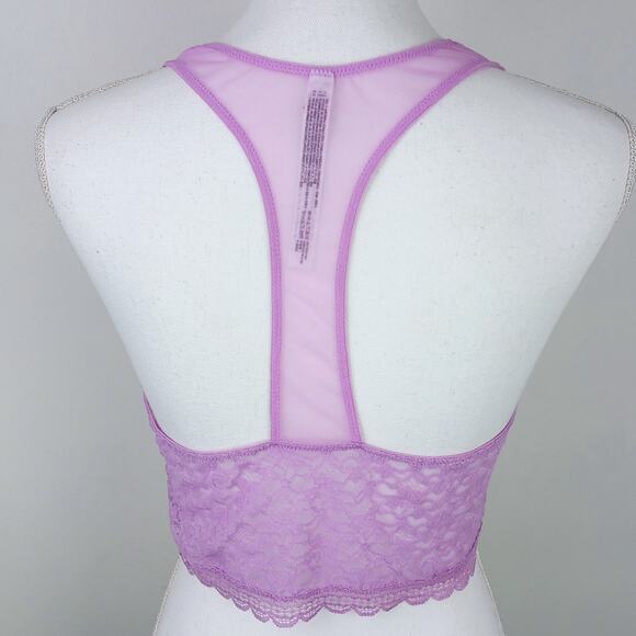 Intimately Free People SZ L Racer Back Lilac Lace Bralette - Picture 5 of 7